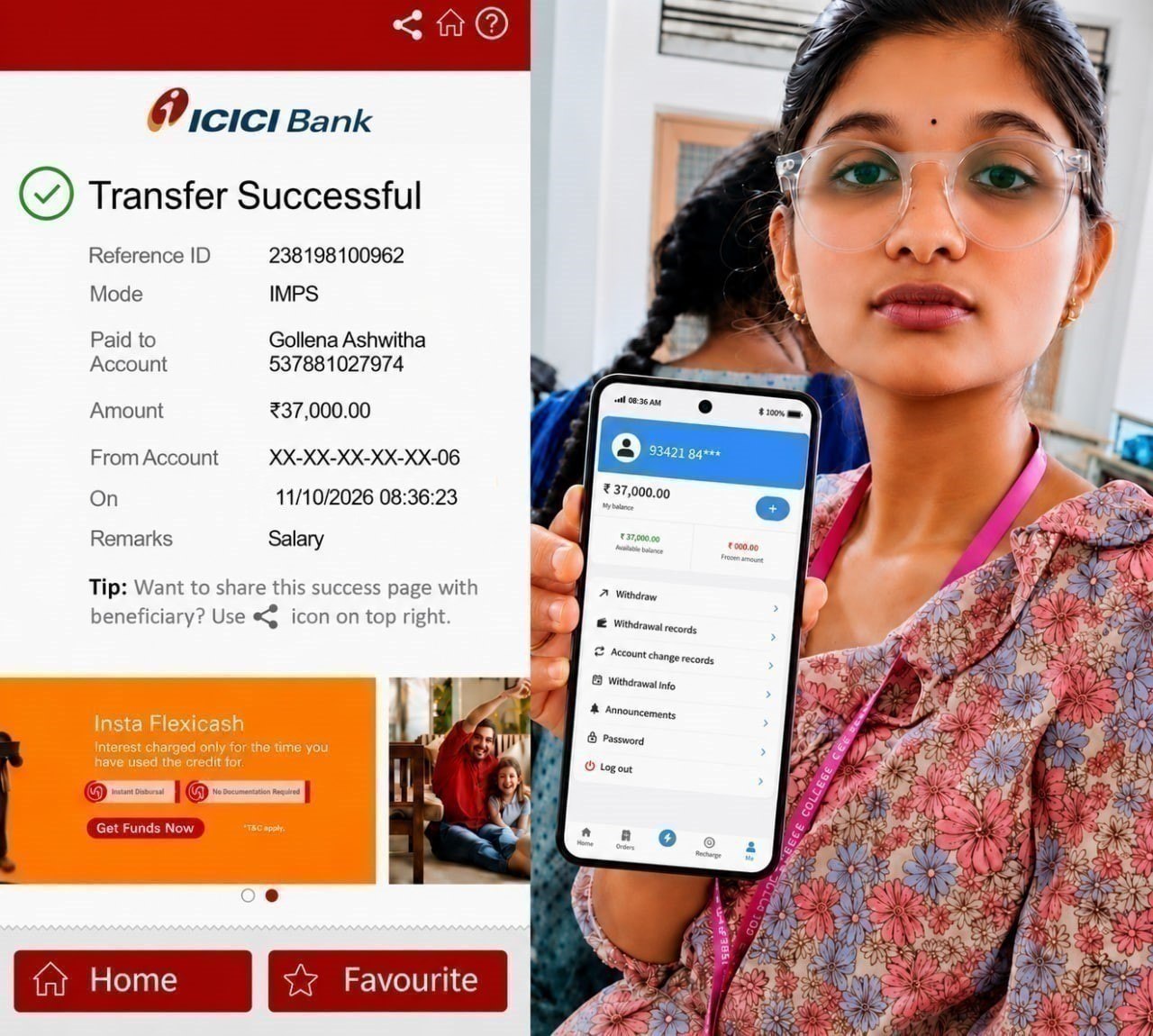 ICICI Bank Transfer Successful
